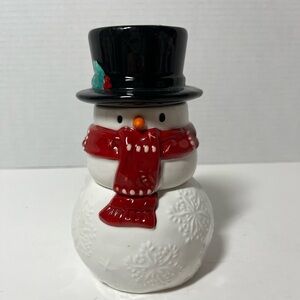 Stacking Snowman Salt Pepper Shaker & Toothpick Holder Set